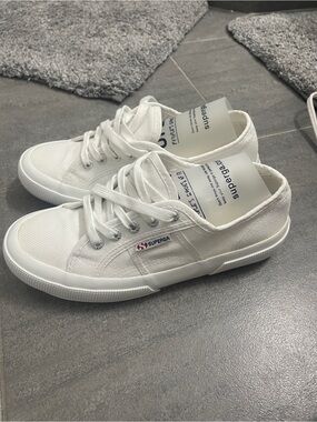 Superga White Low-Top Canvas Sneakers